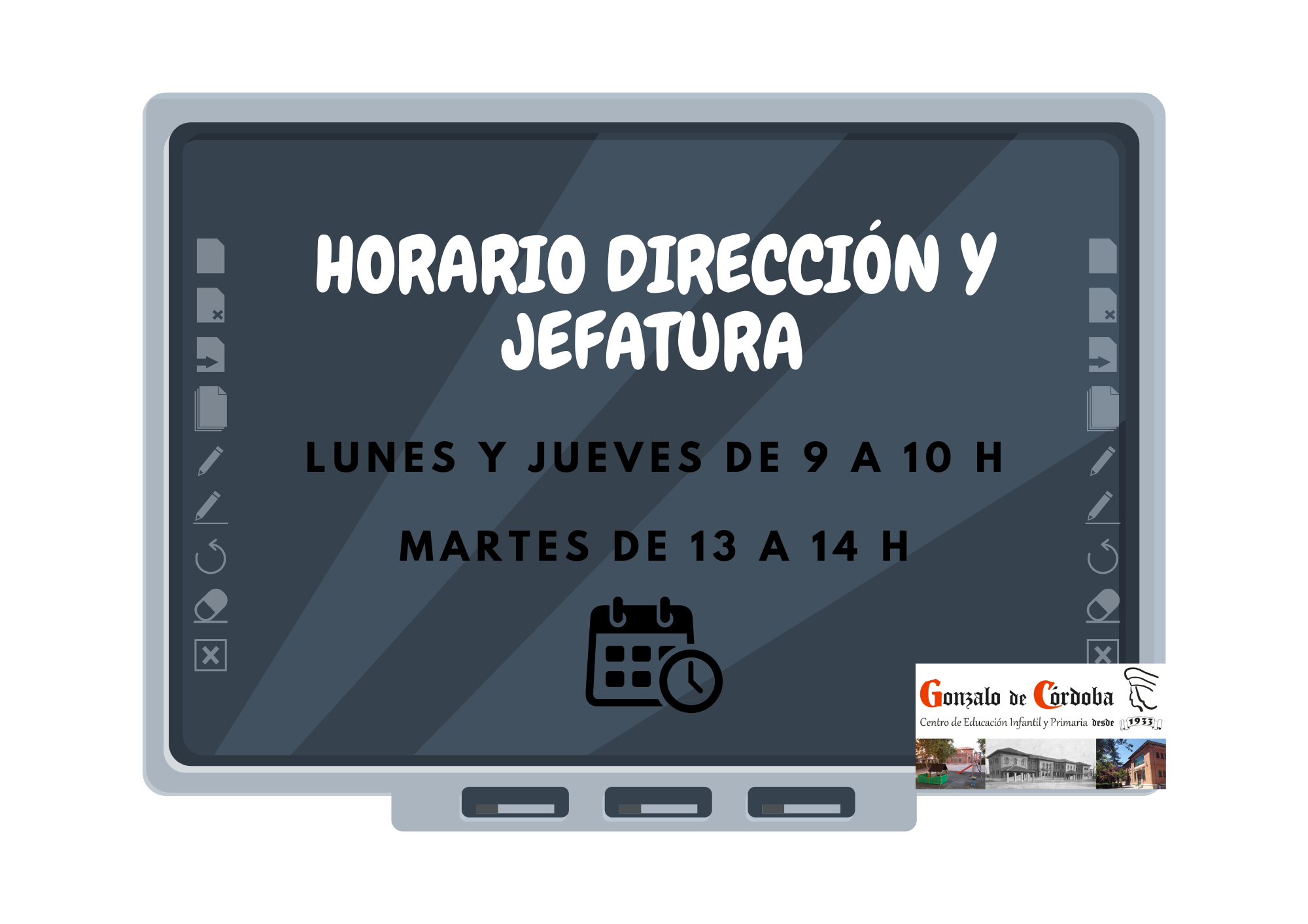 Horario dirección y jefatura durante el curso actual